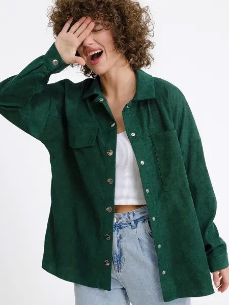 Рубашка женская HappyFox HFSL3914 зеленая 44-46 RU