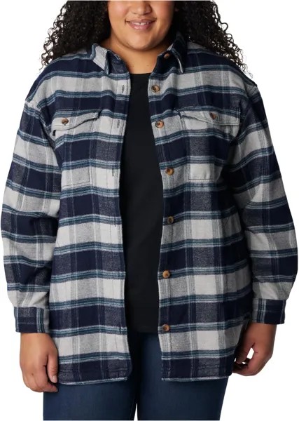 Куртка-рубашка больших размеров Calico Basin Columbia, цвет Dark Nocturnal Buffalo Ombre