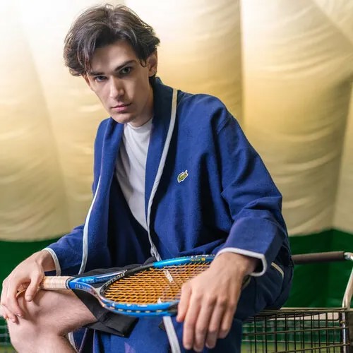 Халат  LACOSTE, размер 50/54, синий