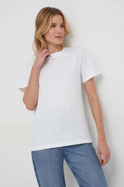 Хлопковая футболка Calvin Klein, белый