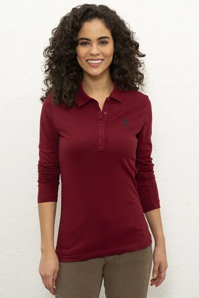 Лонгслив женский U.S. POLO Assn. G082SZ0820E-TPG-SK020 бордовый M
