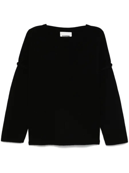 Jil Sander свитер в рубчик, черный