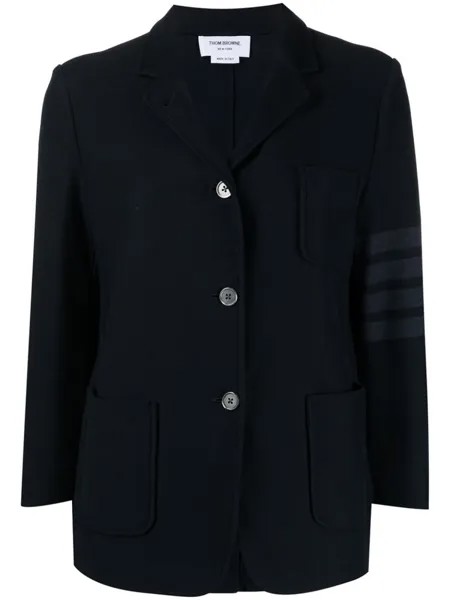 Thom Browne твиловый жакет с полосками 4-Bar, синий