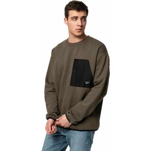 Свитшот спортивный Reebok OUTDOOR FLEECE CREW, размер XL, , зеленый