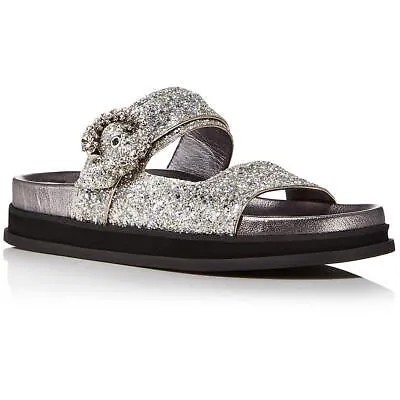 Женские сандалии Jimmy Choo Marga Silver Slide Sandals 39 Medium (B,M) BHFO 6781