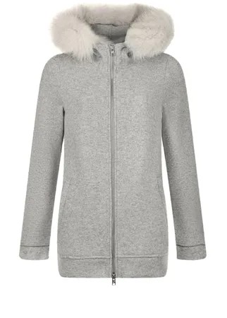 Серое худи с меховым капюшоном Woolrich