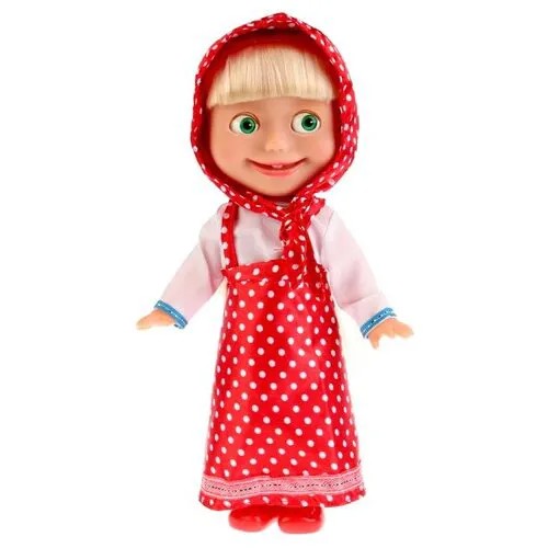 Интерактивная кукла Карапуз Маша и Медведь Маша в платье в горох, 30 см, Y83030B