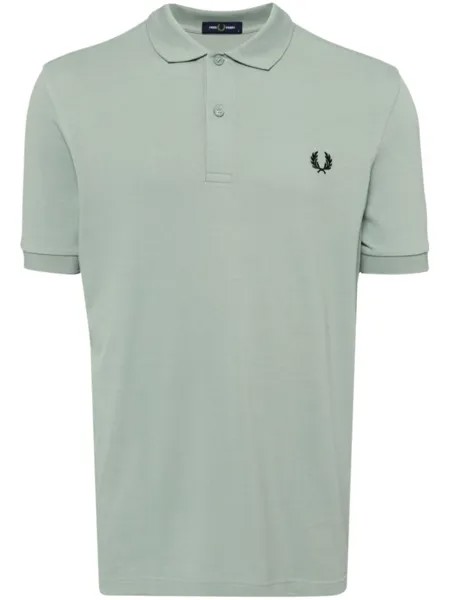 Fred Perry футболка с вышитым логотипом, зеленый