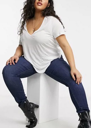 Темно-голубые супероблегающие джинсы с моделирующим эффектом Levi's Plus 310-Голубой