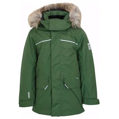 Зимняя куртка-пуховик котофей 07057001-42 размер 140 цвет зеленый