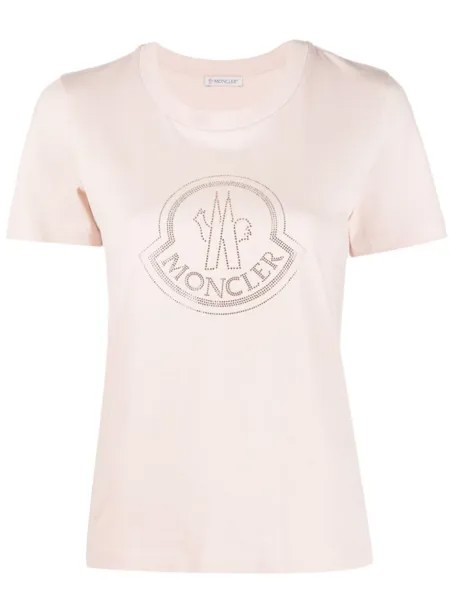 Moncler футболка с логотипом, розовый