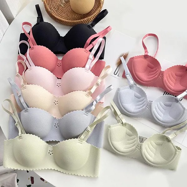 Сексуальные мягкие бесшовные бюстгальтеры для женщин Push Up Bra Беспроводное нижнее белье Удобные дамы Bralette Размер 32 до 38 A B Cup