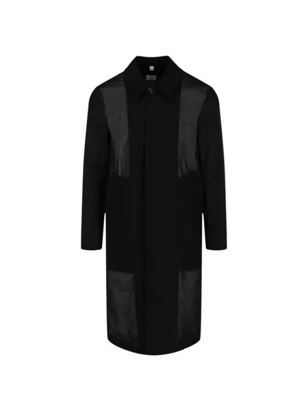 Пальто в стиле авто из габардина со вставками Burberry, черный