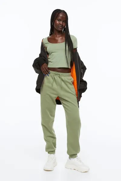 Спортивные брюки женские H&M 0975845038 хаки XL (доставка из-за рубежа)