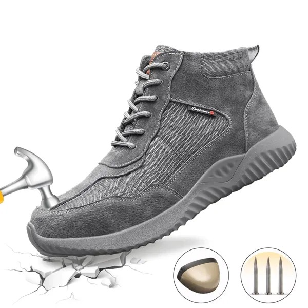 Дышащая Рабочая обувь для мужчин, нескользящая парусиновая обувь, защитная Рабочая обувь, промышленные защитные сапоги защитные ботинки