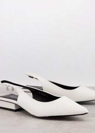 Белые туфли на плоской подошве с ремешком через пятку для широкой стопы RAID Wide Fit Kinjal-Белый