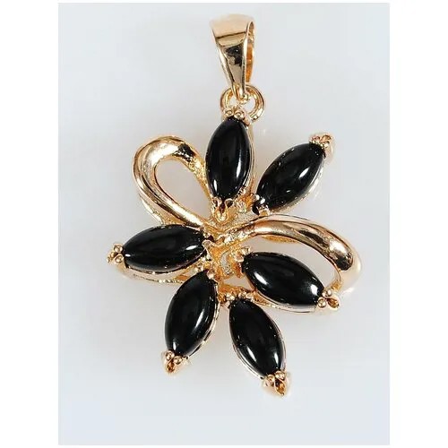 Подвеска Lotus Jewelry, оникс, золотистый, черный