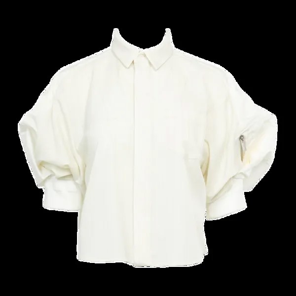 Рубашка Sacai Chalk Stripe 'Off White', белый