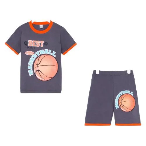 Комплект для мальчика (футболка/шорты) А.BK0005SH, цвет графитовый, рост 128