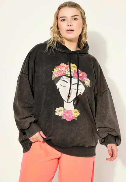 Толстовка с капюшоном OVERSIZED VINTAGE LOOK Studio Untold, темно-серо-пестрый