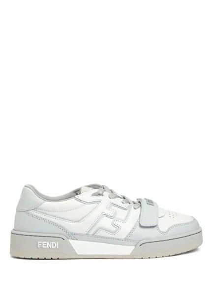 Бело-серые женские кожаные кроссовки fendi match Fendi