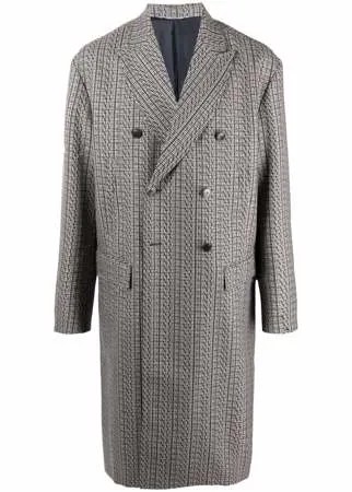 Valentino двубортное пальто в ломаную клетку