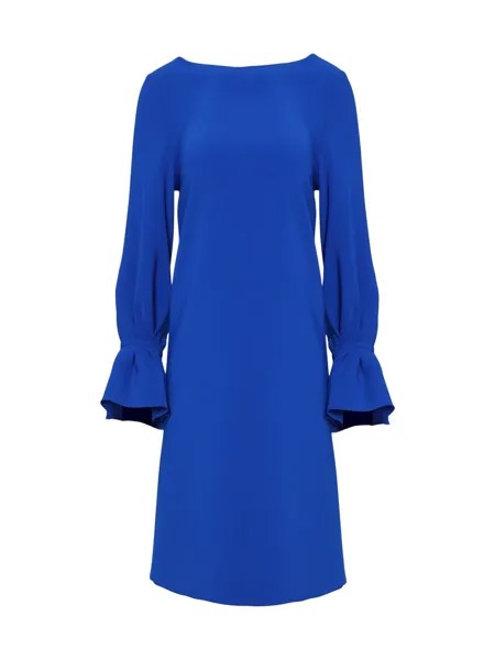 Платье-футляр Icon с пышными рукавами Carolina Herrera, кобальтовый