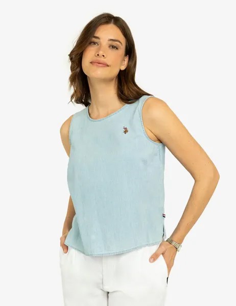 Топ с вырезом на спине U.S. Polo Assn., голубой