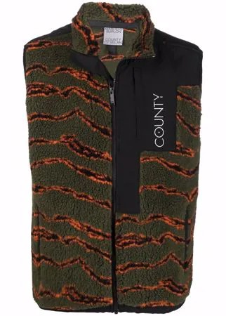 Marcelo Burlon County of Milan жилет на молнии с камуфляжным принтом
