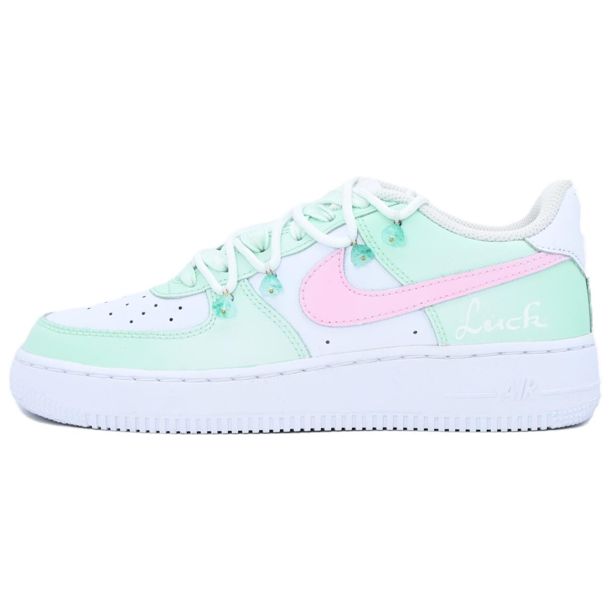 Кроссовки Nike Air Force 1 Skateboarding Shoes Women's Low-top Cyan/White, зеленый