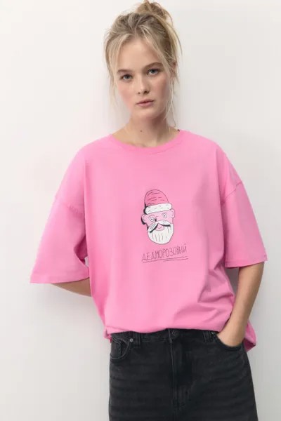 Футболка oversize с новогодним принтом