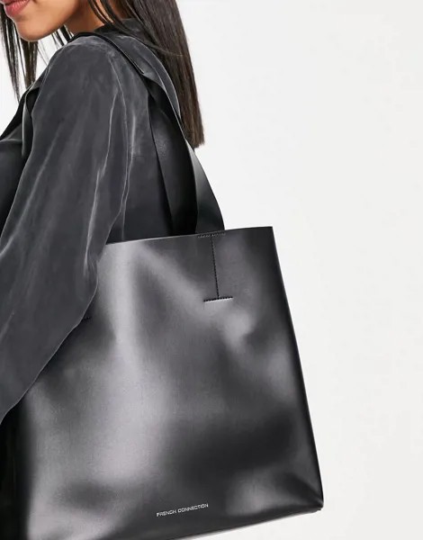 Жесткая сумка-тоут черного цвета French Connection-Черный цвет
