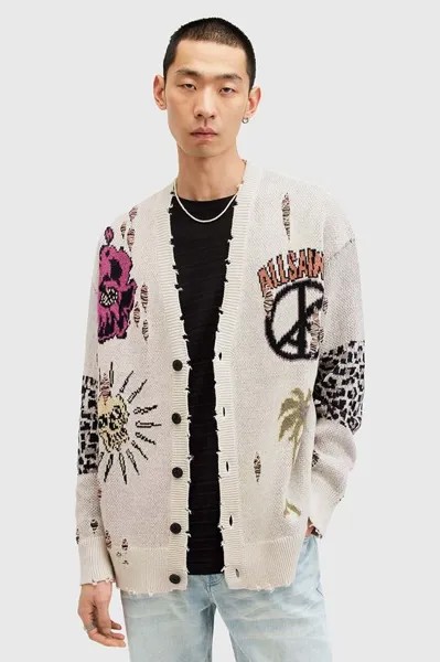 Хлопковый кардиган AllSaints, мультиколор
