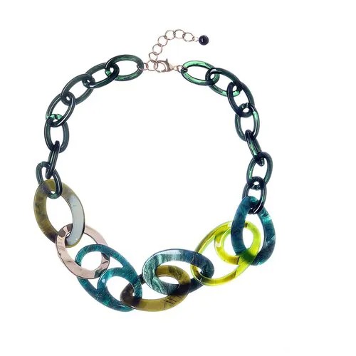 Колье Moon Paris, Loriane, с акриловыми звеньями, ML-22.10-027 зеленый