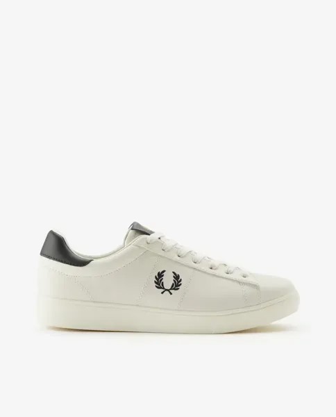 Мужские низкие кожаные кроссовки-шлемы с логотипом Fred Perry, белый