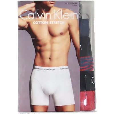 Calvin Klein Mens 3PK Хлопковое эластичное нижнее белье Трусы-боксеры BHFO 0317