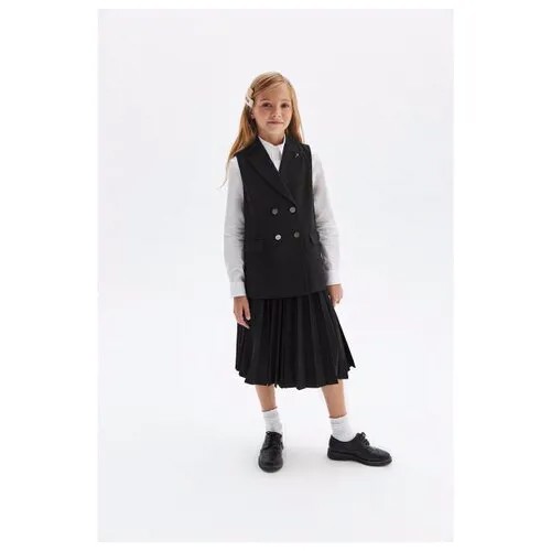 Удлиненный жилет, Silver Spoon School, SSFSAG-129-23302-101, Размер 140, Цвет Черный