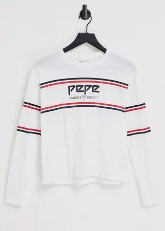 Белый лонгслив из джерси Pepe Jeans Aleluyah