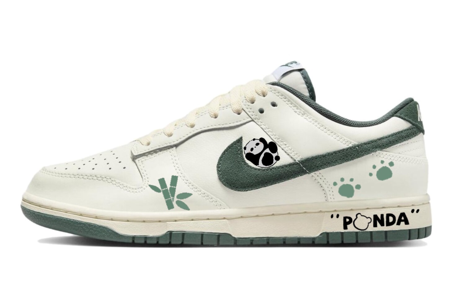 Кроссовки Nike Dunk Skateboarding Shoes Unisex Low-top White/green, зеленый
