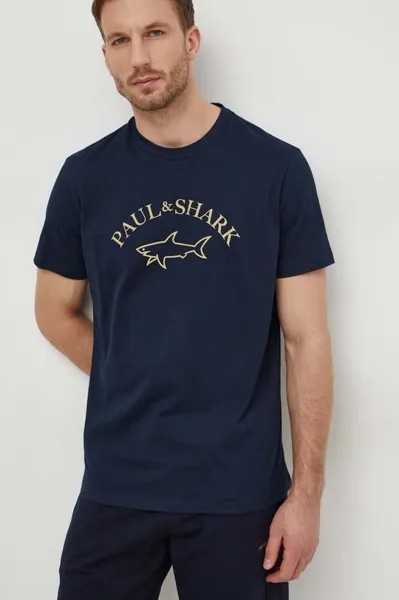 Хлопковая футболка Paul&Shark, темно-синий