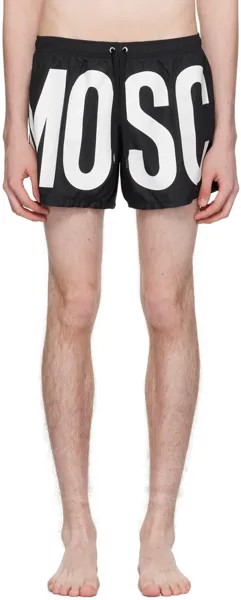 Черные шорты для плавания с принтом Moschino, цвет Black