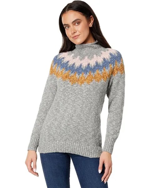 Свитер L.L.Bean Cotton Ragg Funnel Neck Pullover Fair Isle, цвет Light Gray