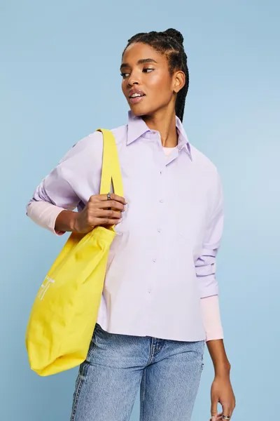 Рубашка свободного кроя из поплина Esprit, фиолетовый