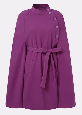 Плащ с одноцветным карманом и пуговицами на поясе, повседневное пальто для Женское