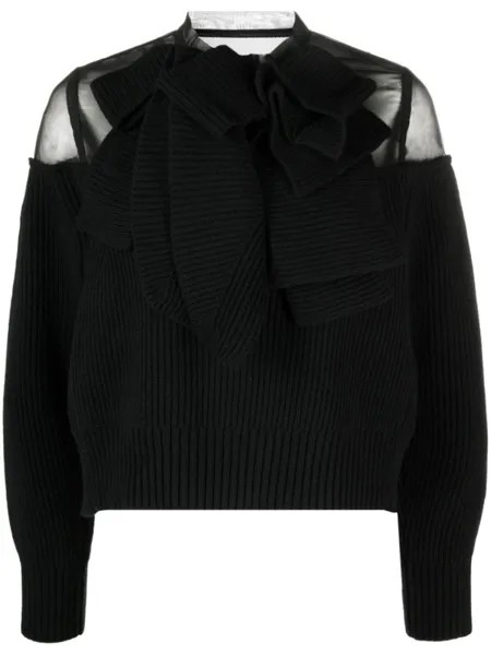 Sacai кружевная блузка, черный