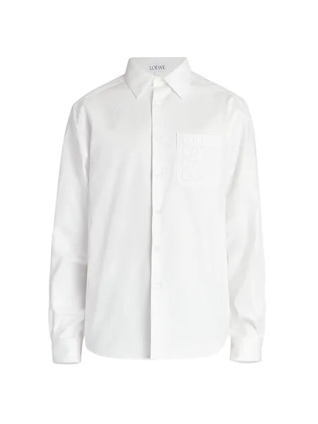Рубашка из хлопка с тиснением Anagram Loewe, белый