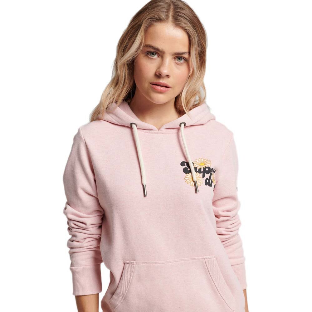 Худи Superdry Vintage Floral Scripted, розовый
