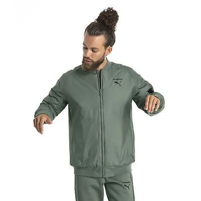 Puma Evolution Pace Bomber Мужская бледно-зеленая черная спортивная верхняя одежда куртка