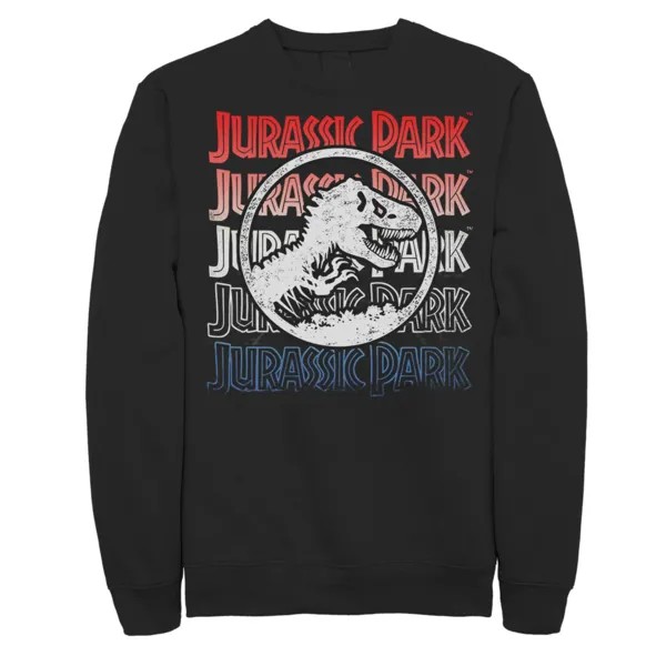 Мужской свитшот с графическим орнаментом «Парк Юрского периода», красно-белый и синий Jurassic World, черный