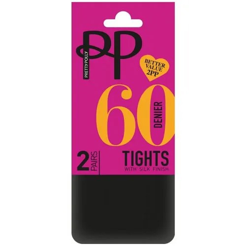 Колготки Pretty Polly, 60 den, 2 шт., размер 5, черный